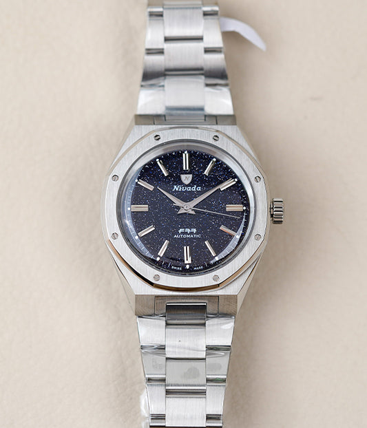 Nivada Grenchen F77 MKII SST Dark Blue Aventurine Dial 68047A77