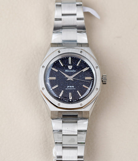 Nivada Grenchen F77 MKII SST Dark Blue Aventurine Dial 68047A77