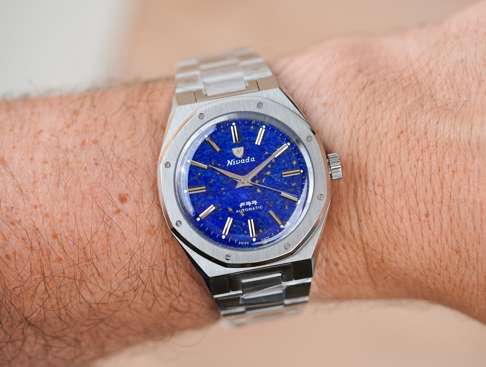 Nivada Grenchen F77 MKII SST Lapis Lazuli Dial 68048A77