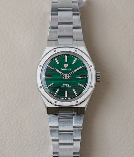 Nivada Grenchen F77 Malachite MK1 Steel 68036A77