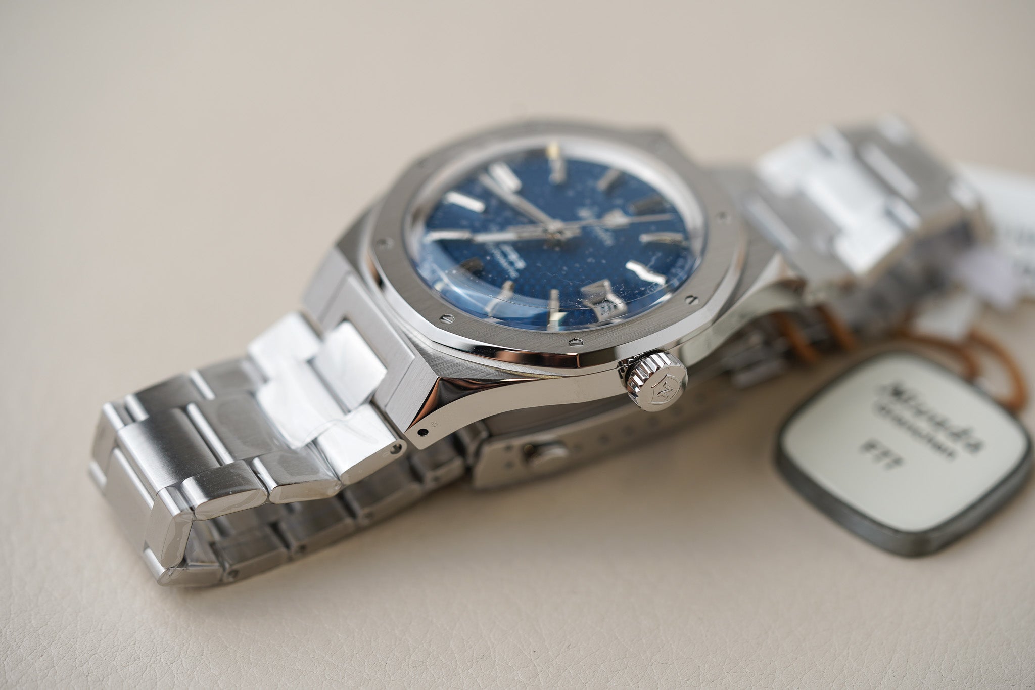 Nivada Grenchen F77 Stainless Steel 41mm Blue Dial 69041A77B