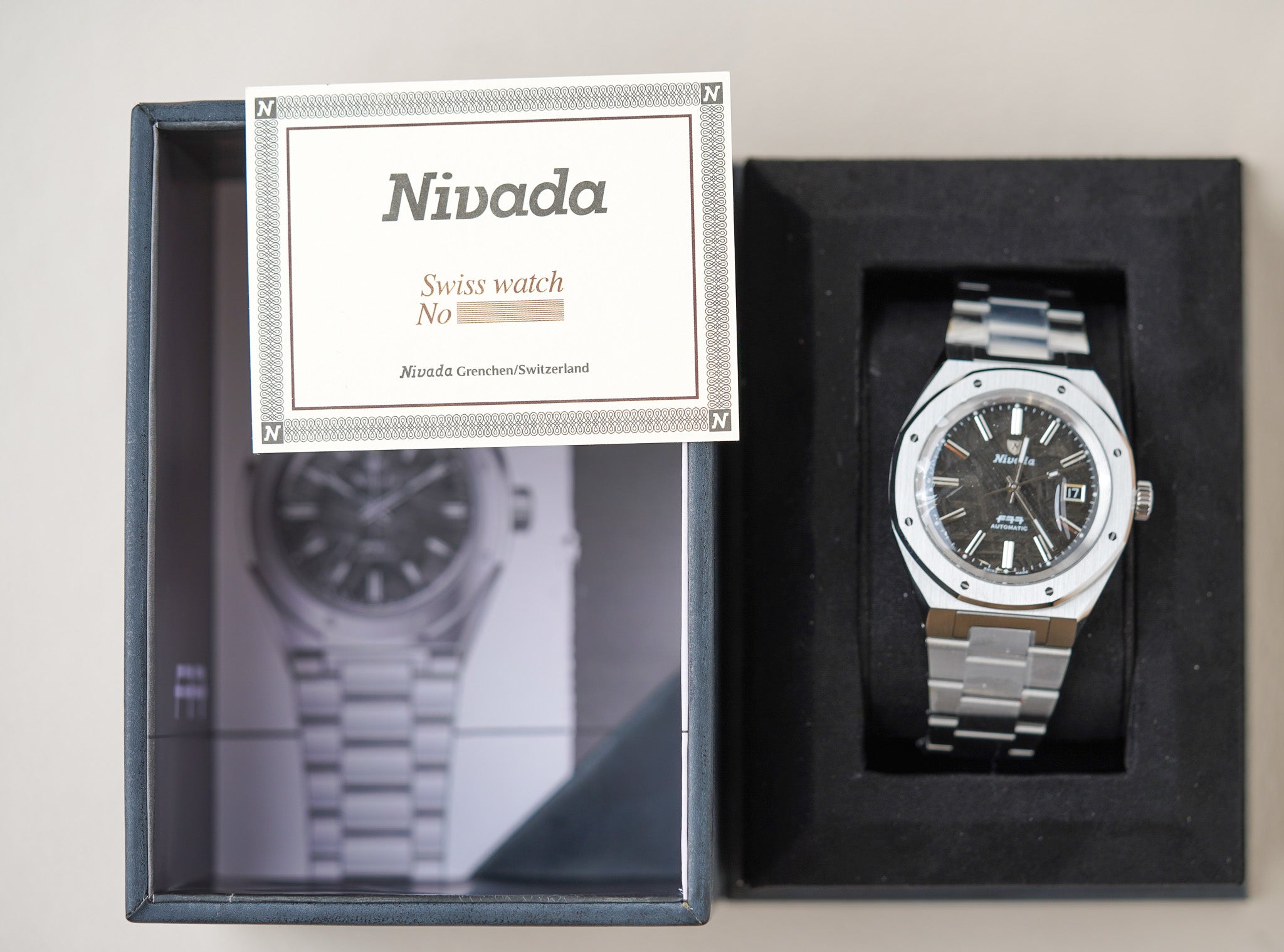 Nivada Grenchen F77 Stainless Steel 41mm Meteorite Dial 69041A77C