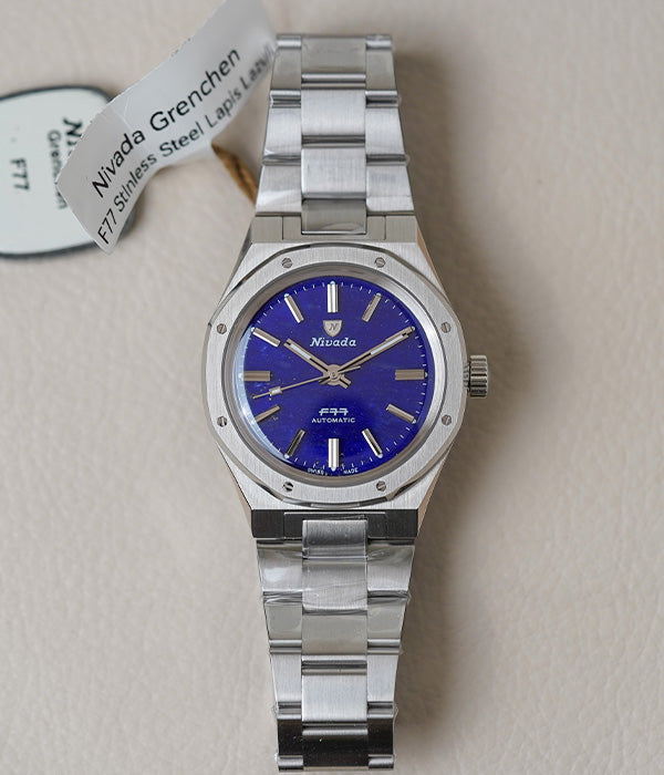 Nivada Grenchen F77 Stainless Steel Lapis Lazuli 68009A77
