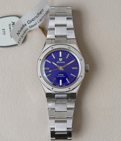 Nivada Grenchen F77 Stainless Steel Lapis Lazuli 68009A77