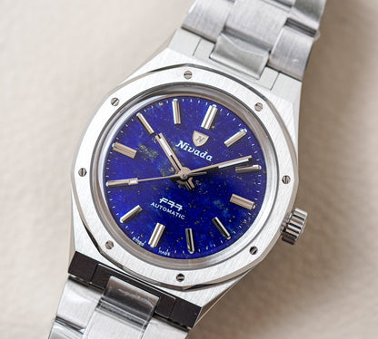 Nivada Grenchen F77 Stainless Steel Lapis Lazuli 68009A77