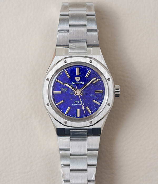 Nivada Grenchen F77 Stainless Steel Lapis Lazuli 68009A77