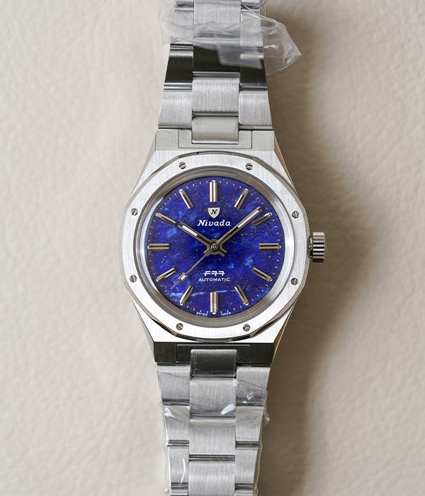 Nivada Grenchen F77 Stainless Steel Lapis Lazuli 68009A77