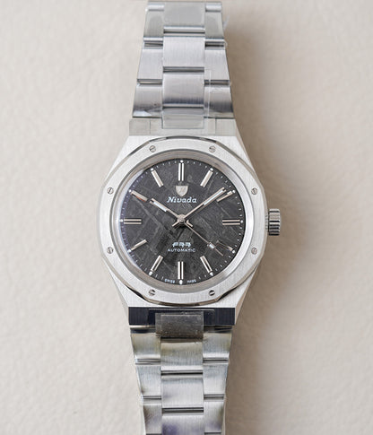 Nivada Grenchen F77 Stainless Steel Meteorite Dial 68016A77