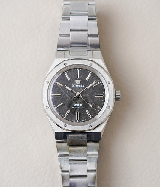 Nivada Grenchen F77 Stainless Steel Meteorite Dial 68016A77
