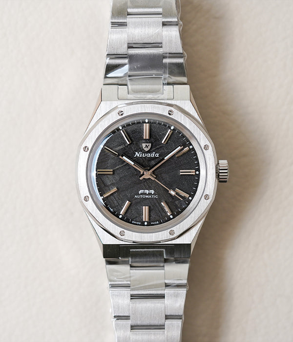 Nivada Grenchen F77 Stainless Steel Meteorite Dial 68016A77