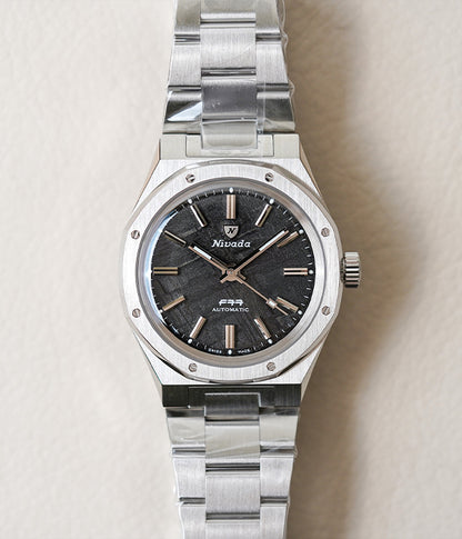 Nivada Grenchen F77 Stainless Steel Meteorite Dial 68016A77