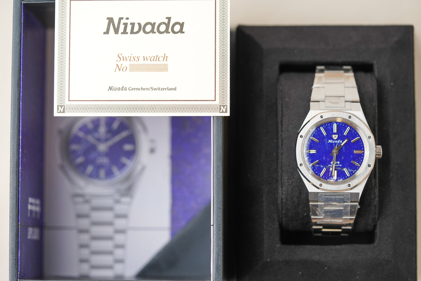 Nivada Grenchen F77 Titanium Lapis Lazuli 68017A77