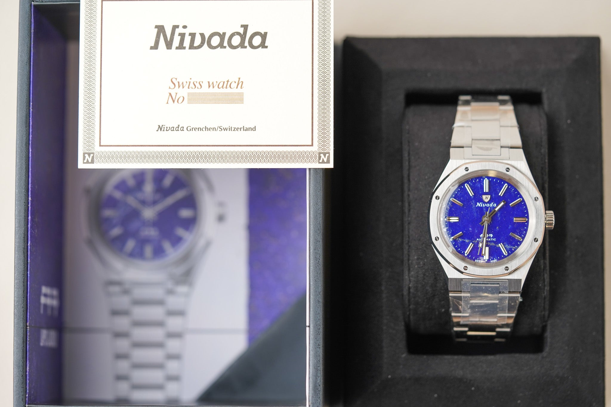 Nivada Grenchen F77 Titanium Lapis Lazuli 68017A77