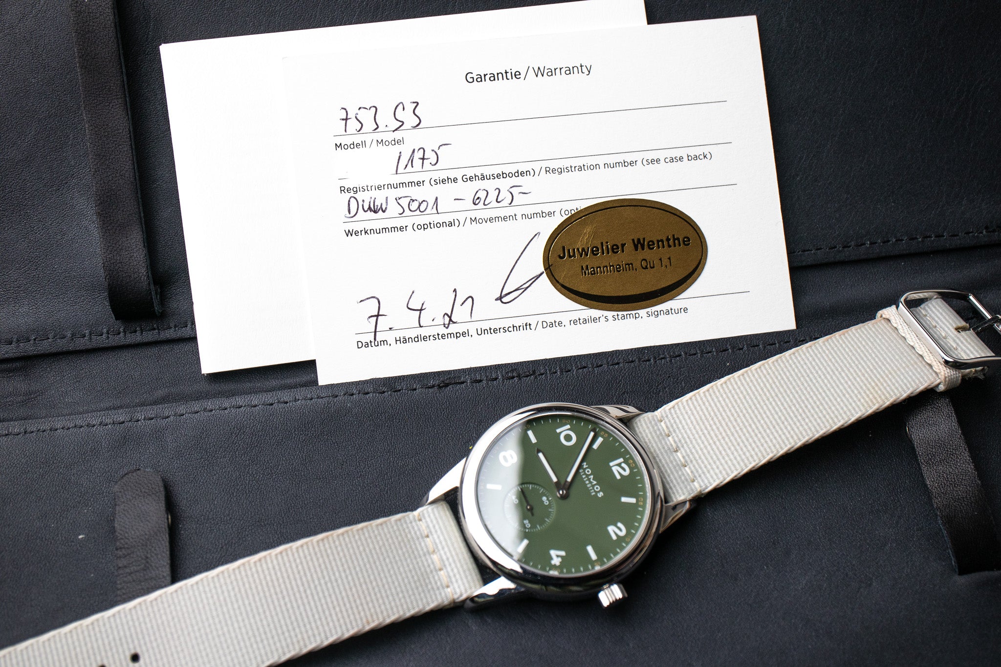 Nomos Club Automat 175 Years of Glashutte Olive Limited 753.S3 Belmont Watches