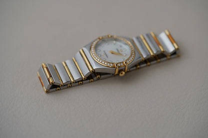 Omega Constellation Ladies Two Tone Diamond MOP Dial 1277.75