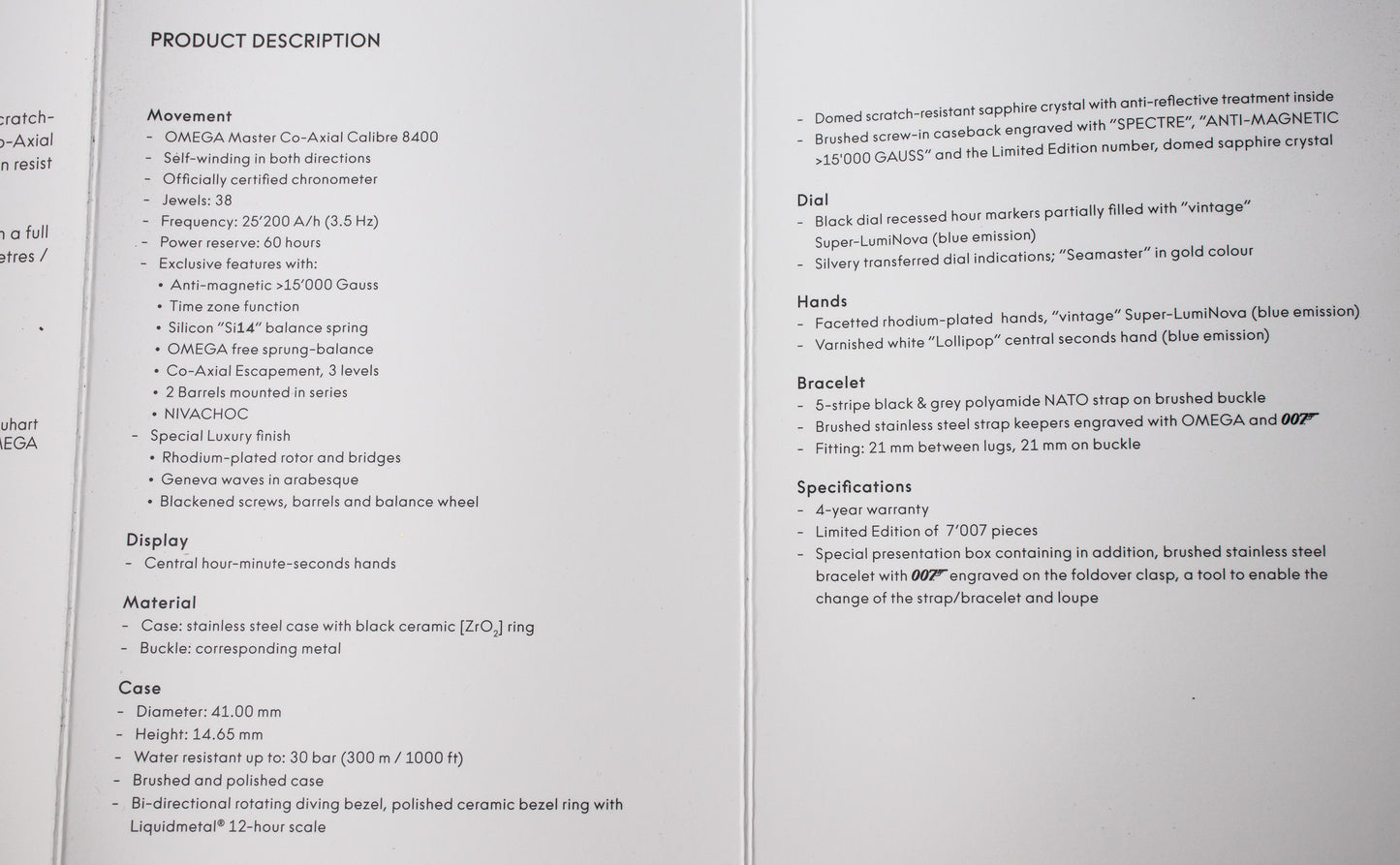 Omega Seamaster 300 James Bond SPECTRE 233.32.41.21.01.001