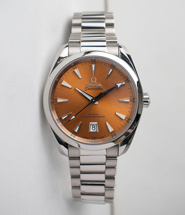 Omega Seamaster Aqua Terra Shades Reference 220.10.38.20.12.001 Saffron dial with a date Men's Watch for sale by Belmont Watches in San Diego