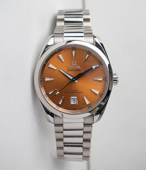 Omega Seamaster Aqua Terra Shades Reference 220.10.38.20.12.001 Saffron dial with a date Men's Watch for sale by Belmont Watches in San Diego