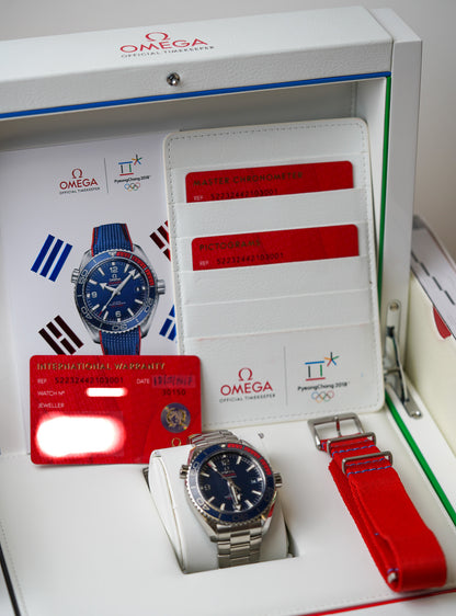 Omega Seamaster Planet Ocean Pyeong Chang 2018 Olympics 522.32.44.21.03.001