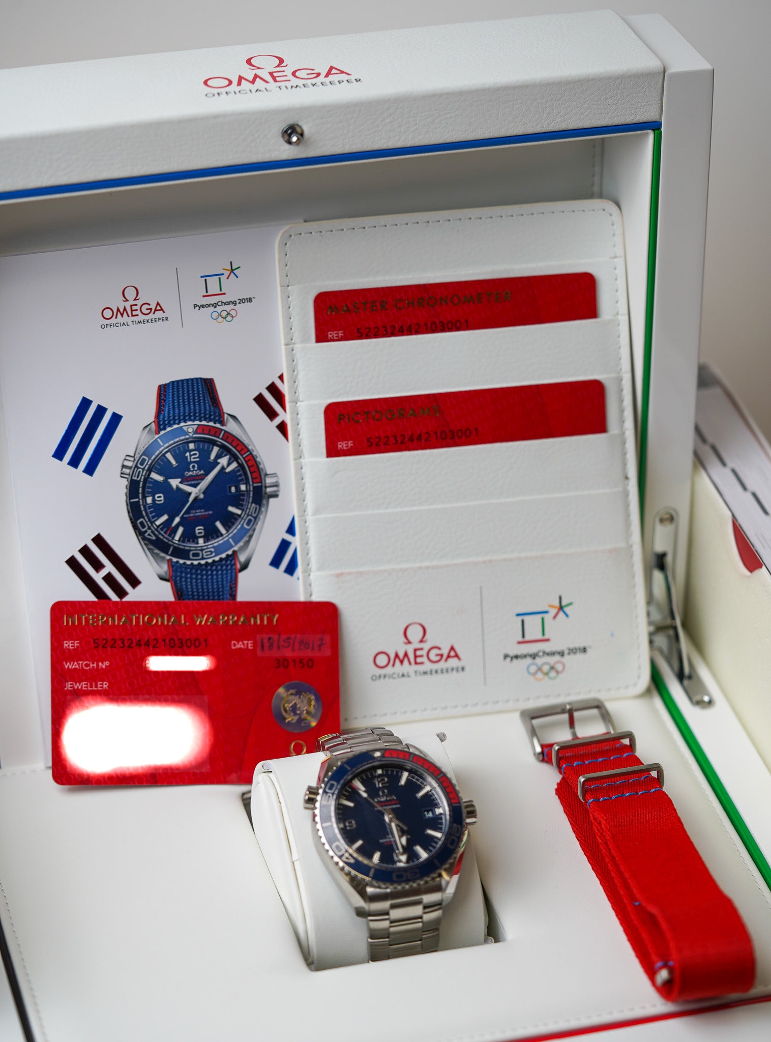 Omega Seamaster Planet Ocean Pyeong Chang 2018 Olympics 522.32.44.21.03.001