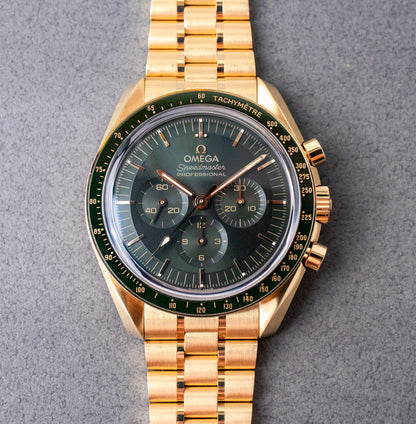 Omega Speedmaster 18K Moonshine Gold Green Dial 310.60.42.50.10.001
