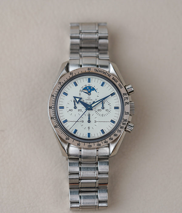 Omega Speedmaster Broad Arrow White Dial 'Moonphase' 3575.20