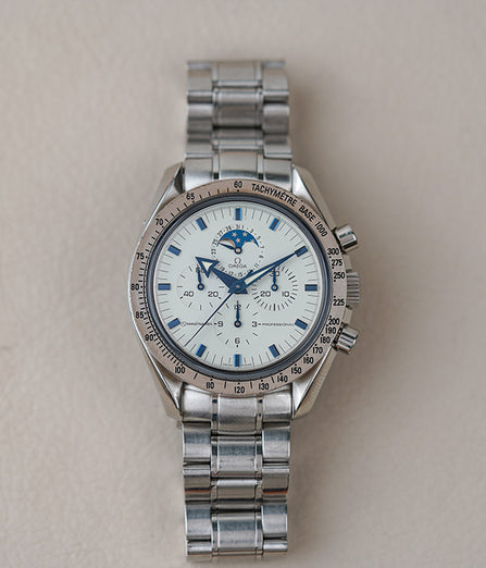 Omega Speedmaster Broad Arrow White Dial 'Moonphase' 3575.20