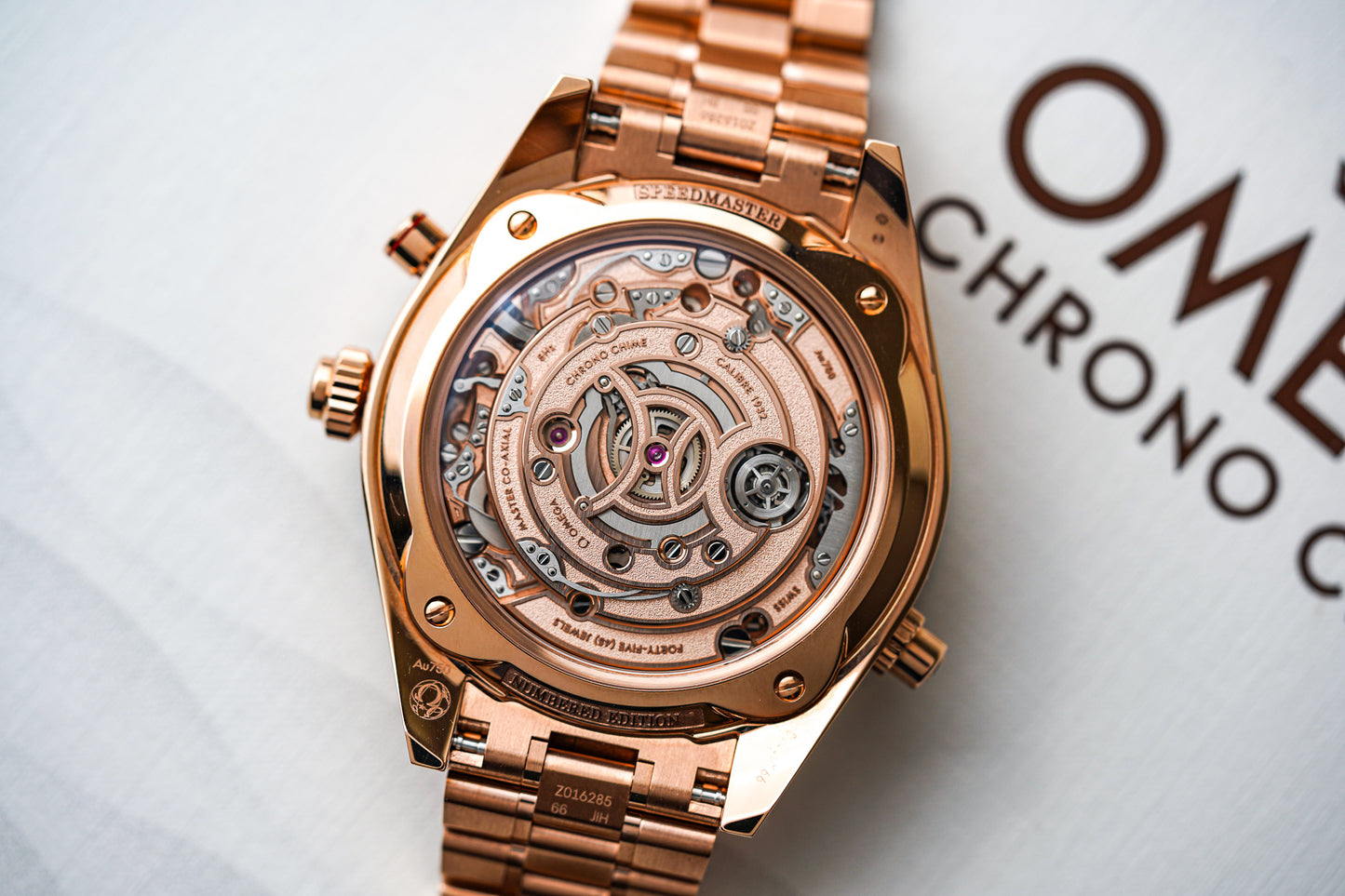 Omega Speedmaster Chrono Chime 18K Sedna Gold 522.50.45.52.03.001