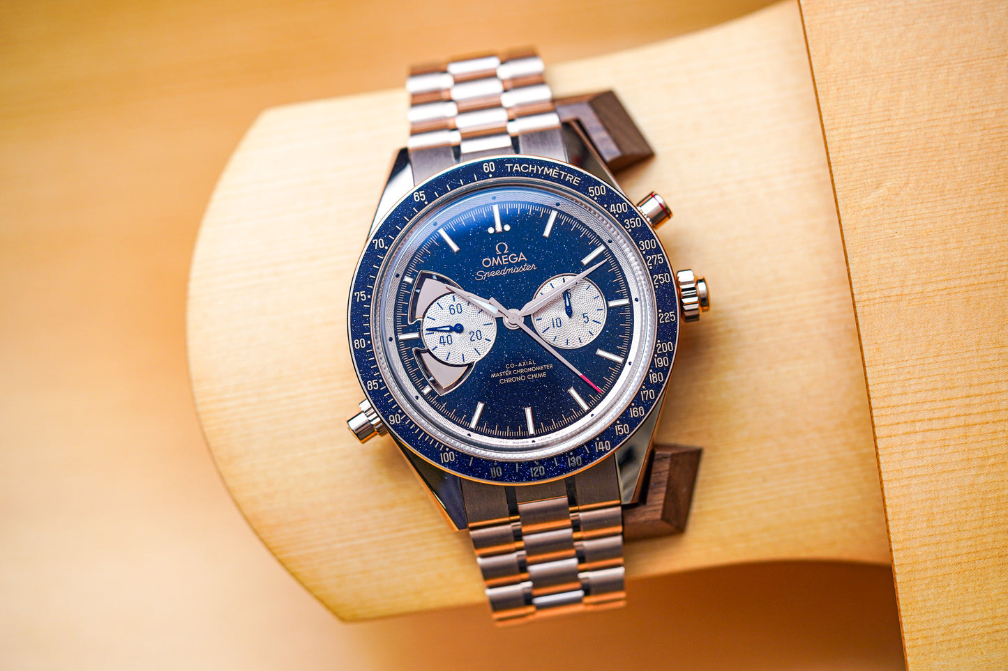 Omega Speedmaster Chrono Chime 18K Sedna Gold 522.50.45.52.03.001