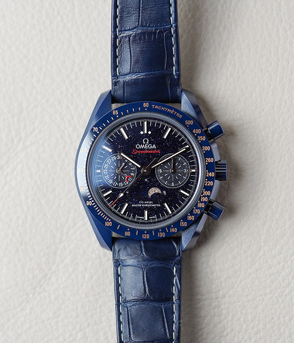 Omega Speedmaster Moonphase Blue Ceramic Aventurine 304.93.44.52.03.002