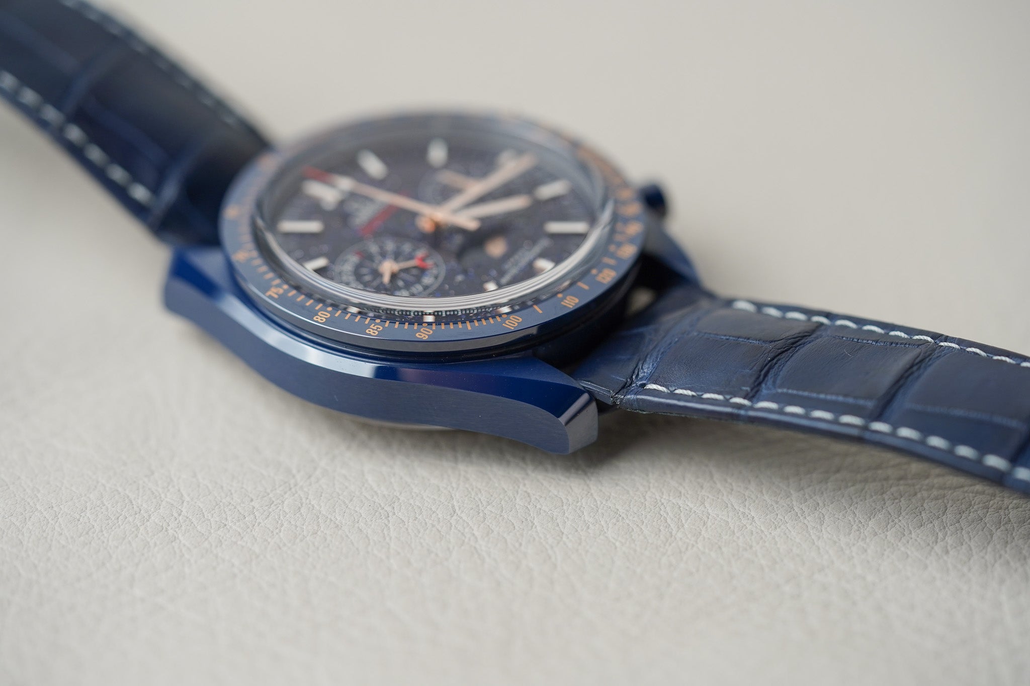 Omega Speedmaster Moonphase Blue Ceramic Aventurine 304.93.44.52.03.002