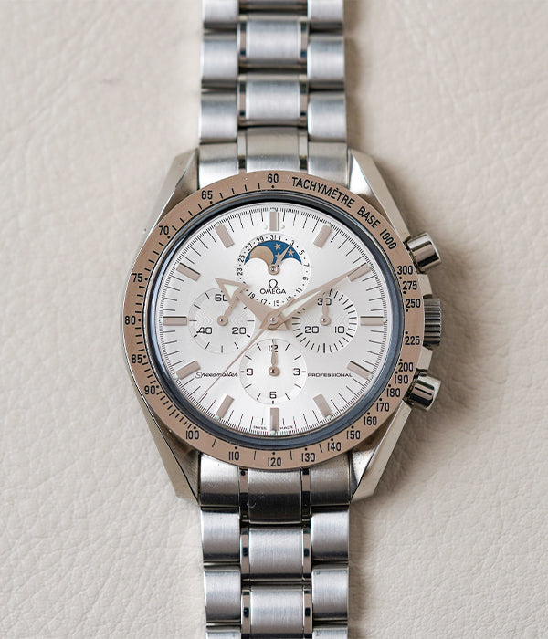 Omega Speedmaster Broad Arrow Silver Dial 'Moonphase' 3575.30