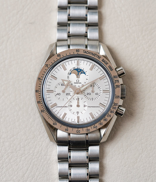 Omega Speedmaster Broad Arrow Silver Dial 'Moonphase' 3575.30