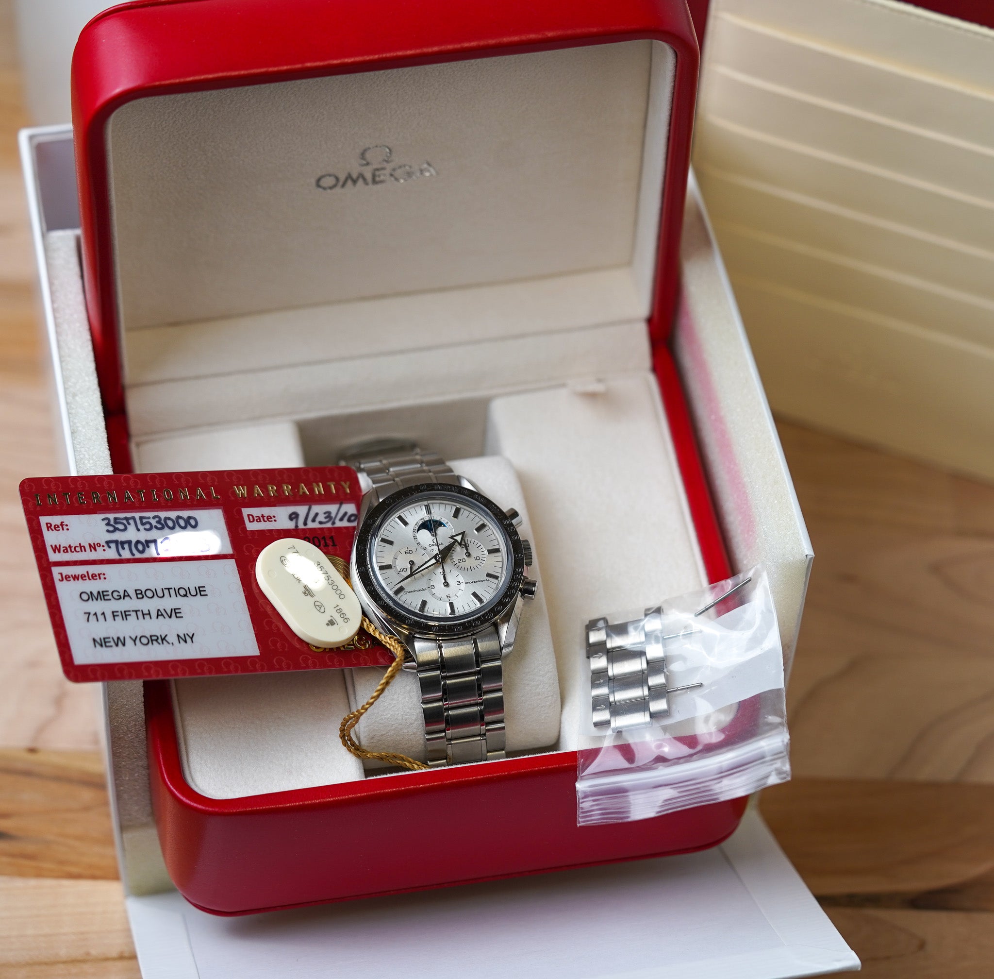 Omega Speedmaster Broad Arrow Silver Dial 'Moonphase' 3575.30