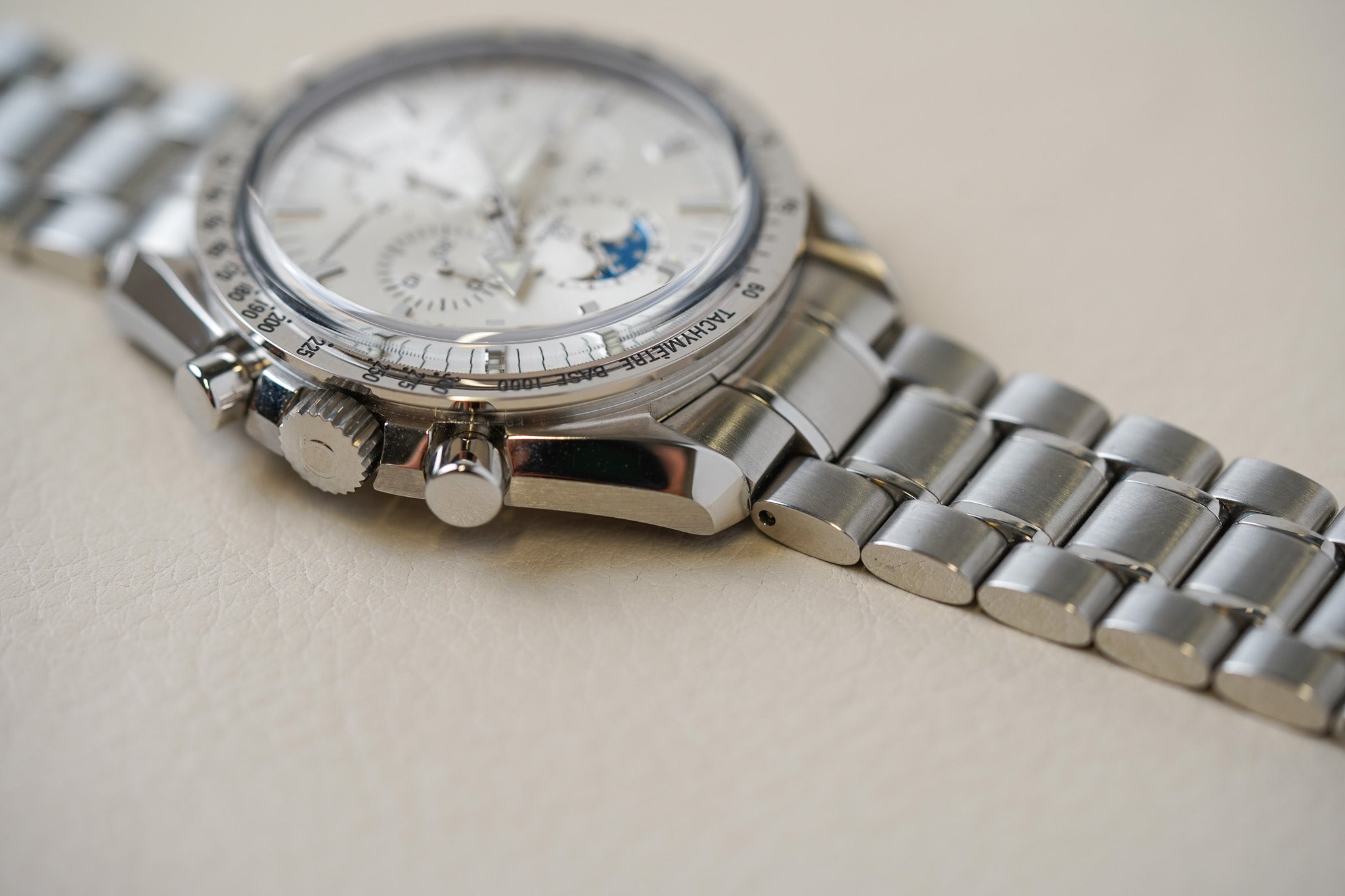 Omega Speedmaster Broad Arrow Silver Dial 'Moonphase' 3575.30