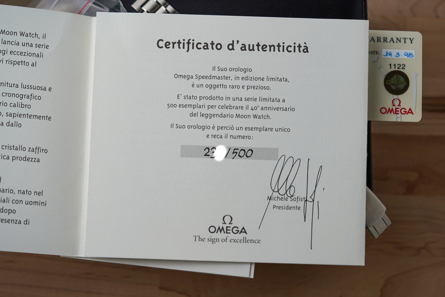 Omega Speedmaster "Italian Albino" 3593.20