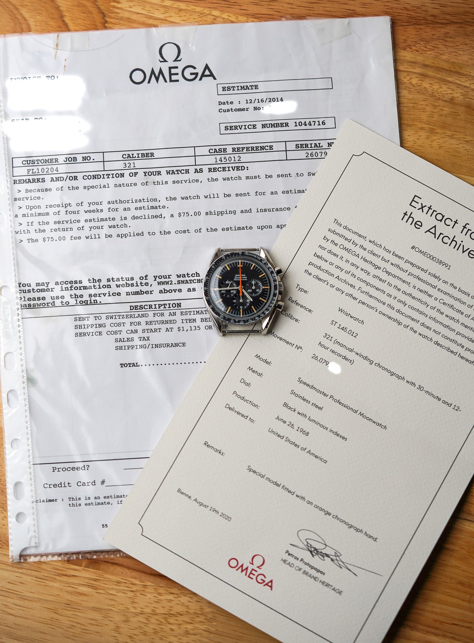 1968 Omega Speedmaster 'Ultraman' 145.012-67