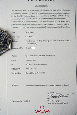 1968 Omega Speedmaster 'Ultraman' 145.012-67