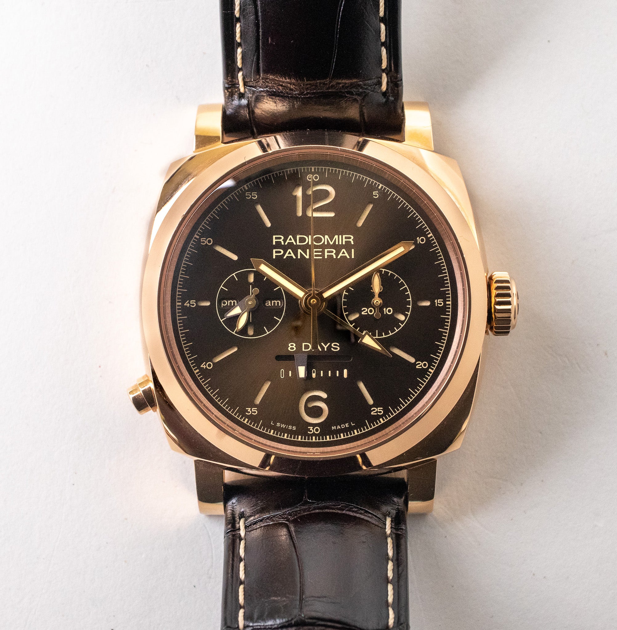 Panerai radiomir 1940 chrono monopulsante online 8 days gmt oro rosso pam00502