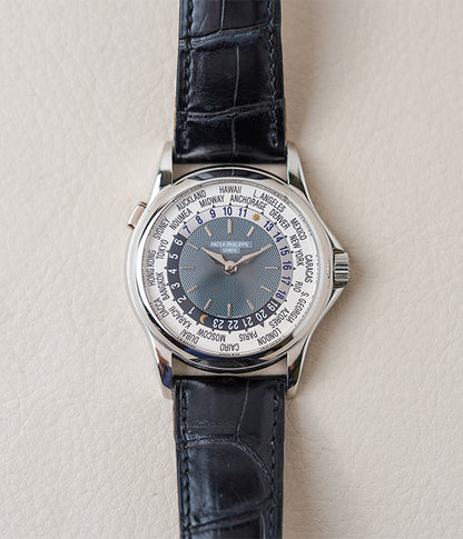 Patek Philippe World Time 5110P Platinum Blue 37mm