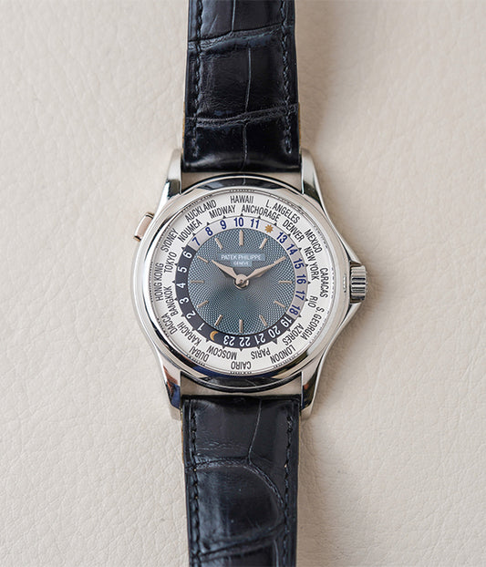 Patek Philippe World Time 5110P Platinum Blue 37mm