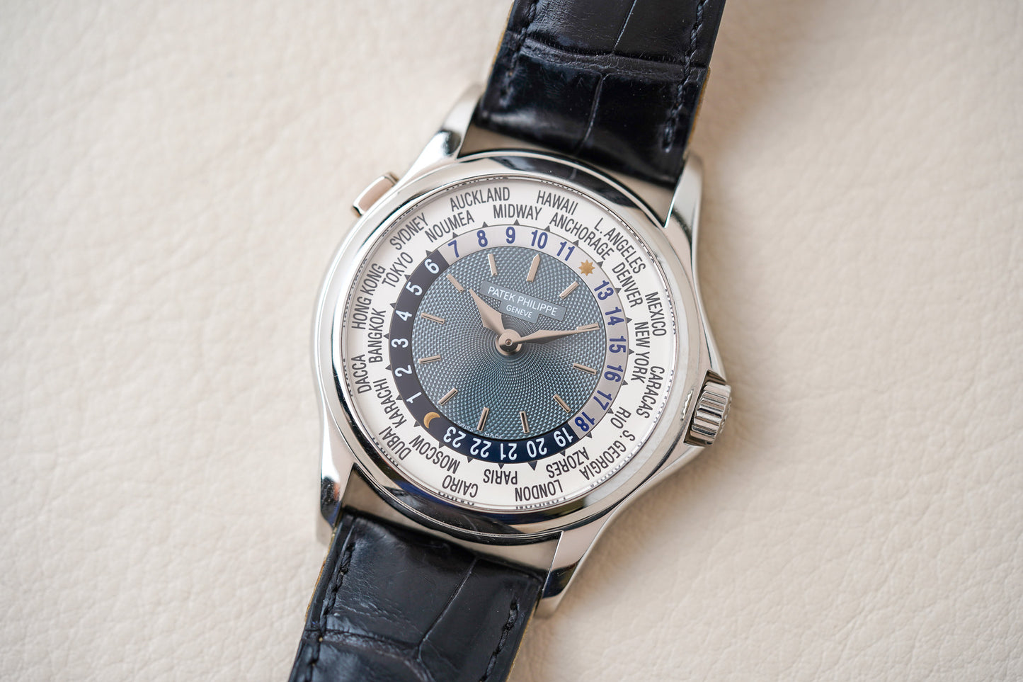 Patek Philippe World Time 5110P Platinum Blue 37mm