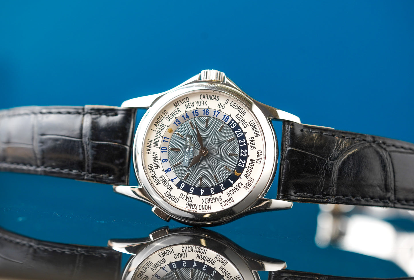 Patek Philippe World Time 5110P Platinum Blue 37mm