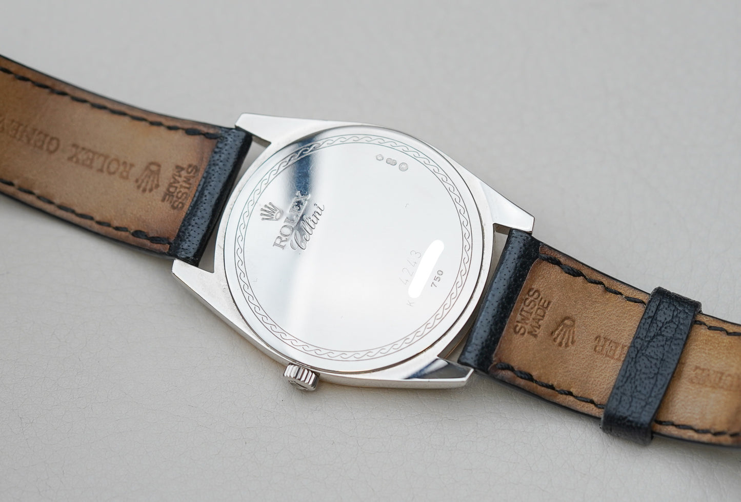 Rolex Cellini Danaos 4243 XL 18k White Gold Bullseye Dial