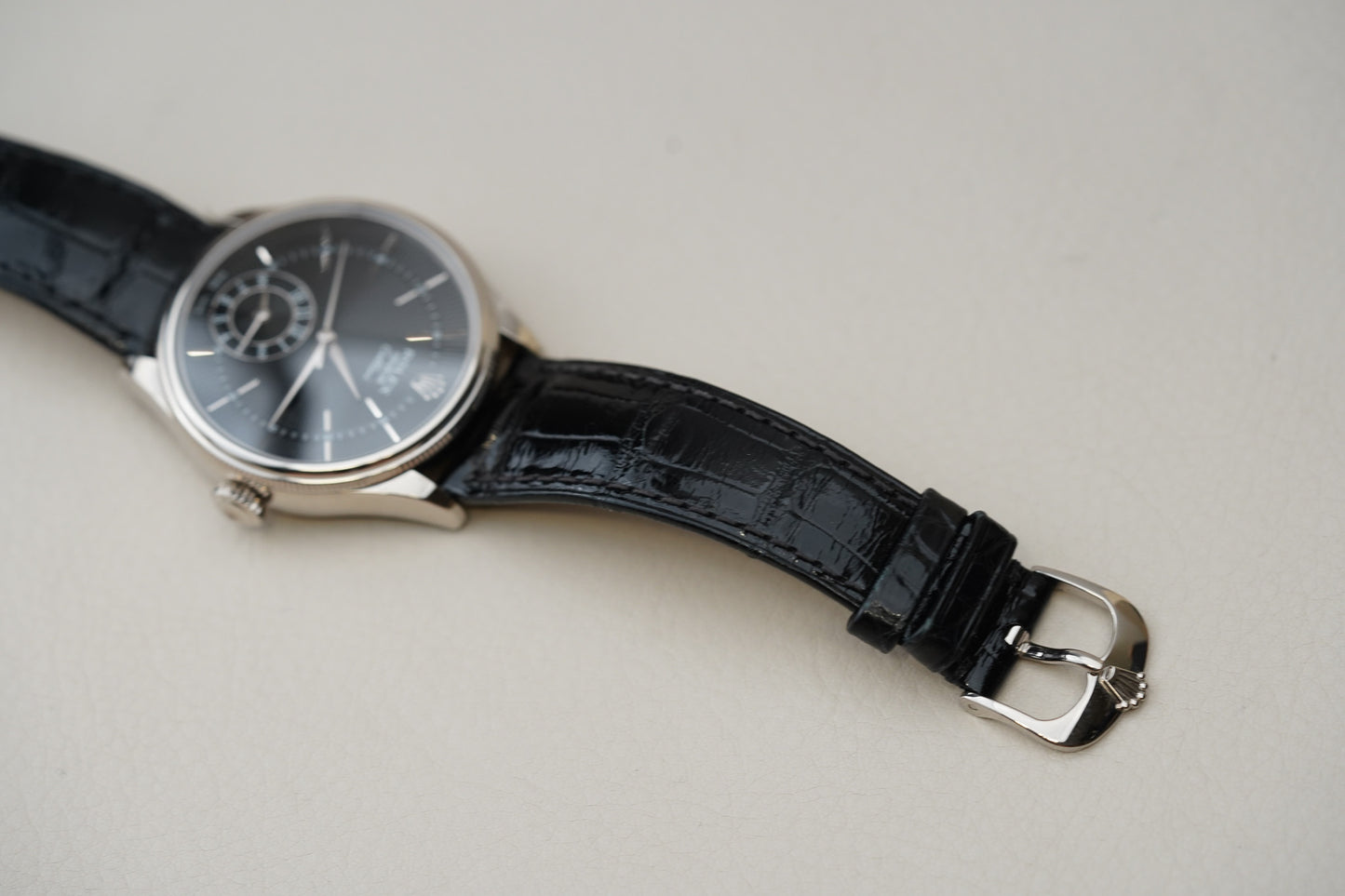 Rolex Cellini Dual Time 18K White Gold 50529