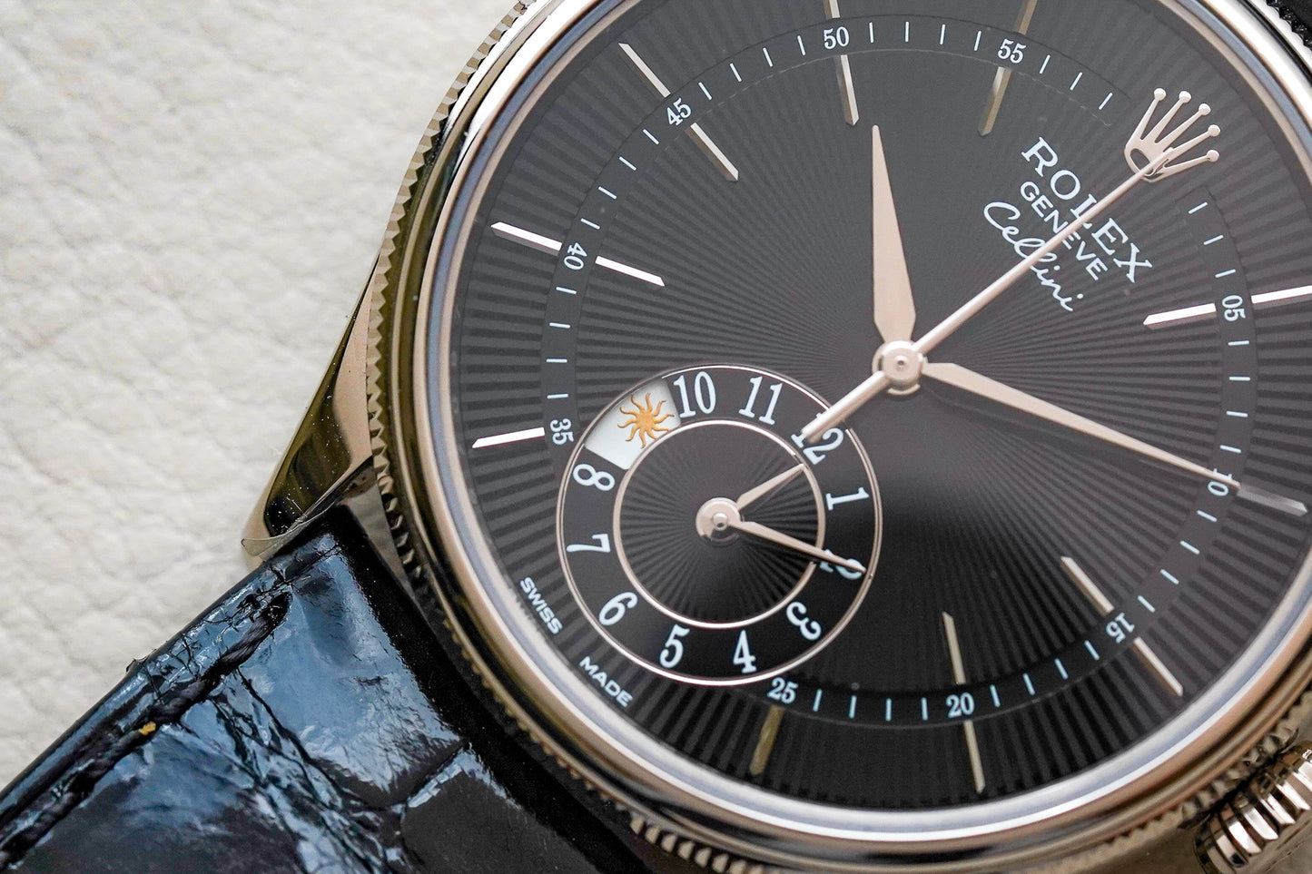 Rolex Cellini Dual Time 18K White Gold 50529