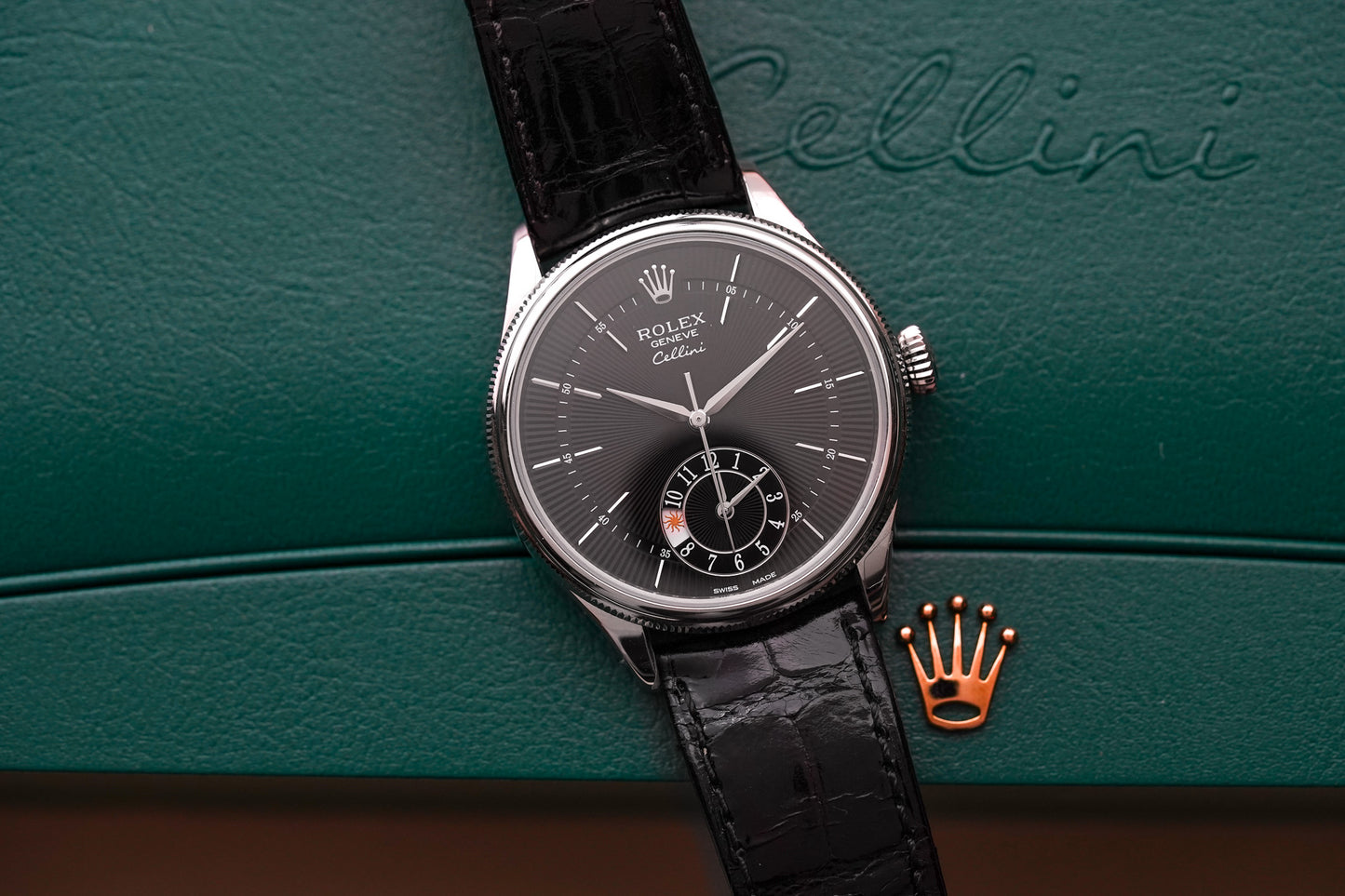 Rolex Cellini Dual Time 18K White Gold 50529