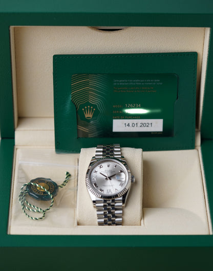 Rolex Datejust 126234 Silver Diamond 6/9 Dial