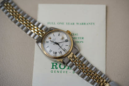 1978 Rolex Datejust 16013 Two Tone White Buckley Dial