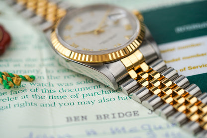 Rolex Datejust 16233 Pyramid Ivory Dial
